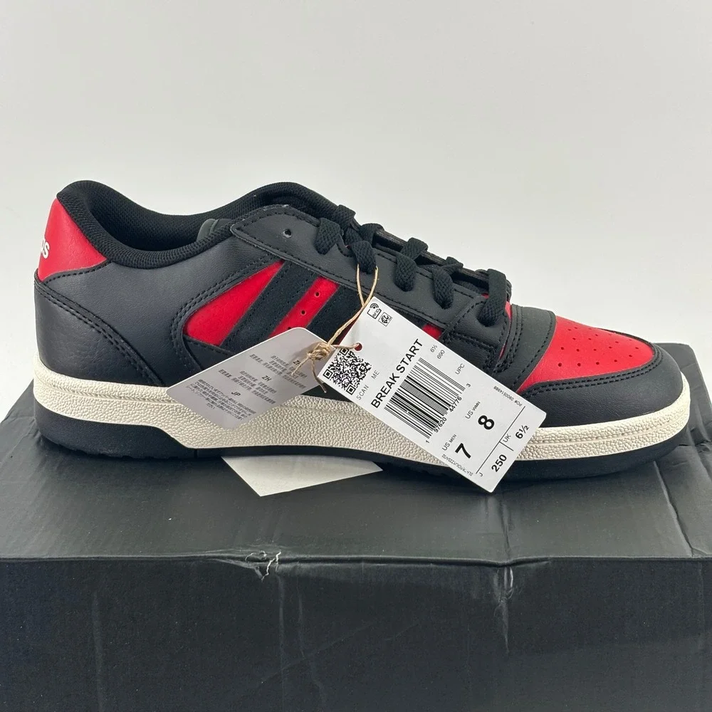 Adidas Break Start Sneakers Men 7 Women 8 Black Red JR1440 New Basketball Shoes